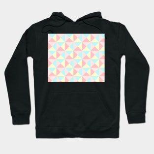 Pink Teal Blue Rose Yellow Pastels geometric triangles Pattern Hoodie